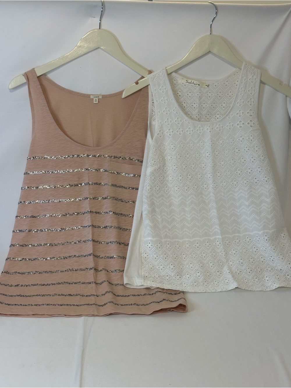 Solitaire Pearl Pink Sequin Stripe Tank Top
